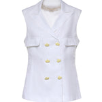 Gilet doppiopetto in lino 80AAP535 N0750003 GENNY 