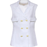 Gilet doppiopetto in lino 80AAP535 N0750003 GENNY 