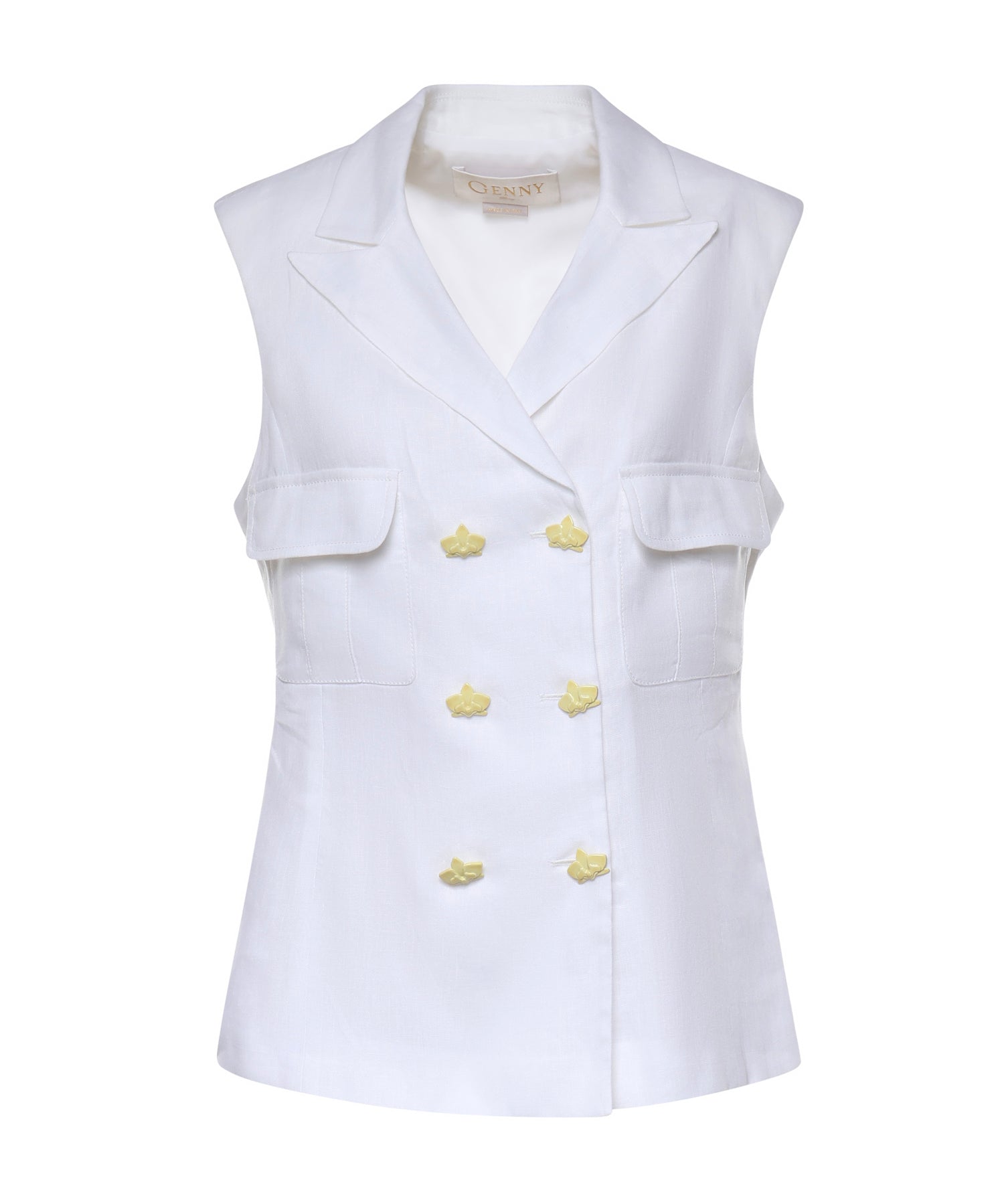 Gilet doppiopetto in lino 80AAP535 N0750003 GENNY 