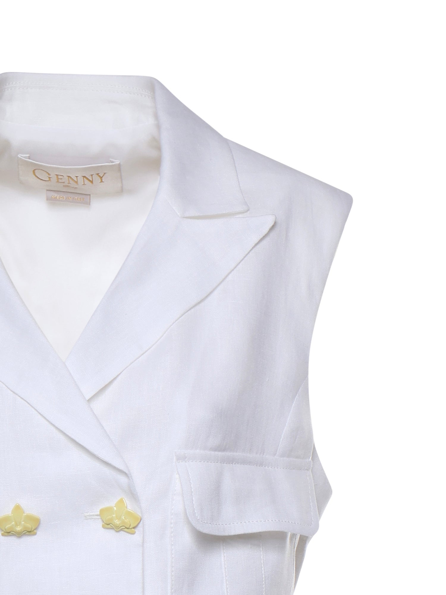 Gilet doppiopetto in lino 80AAP535 N0750003 GENNY 