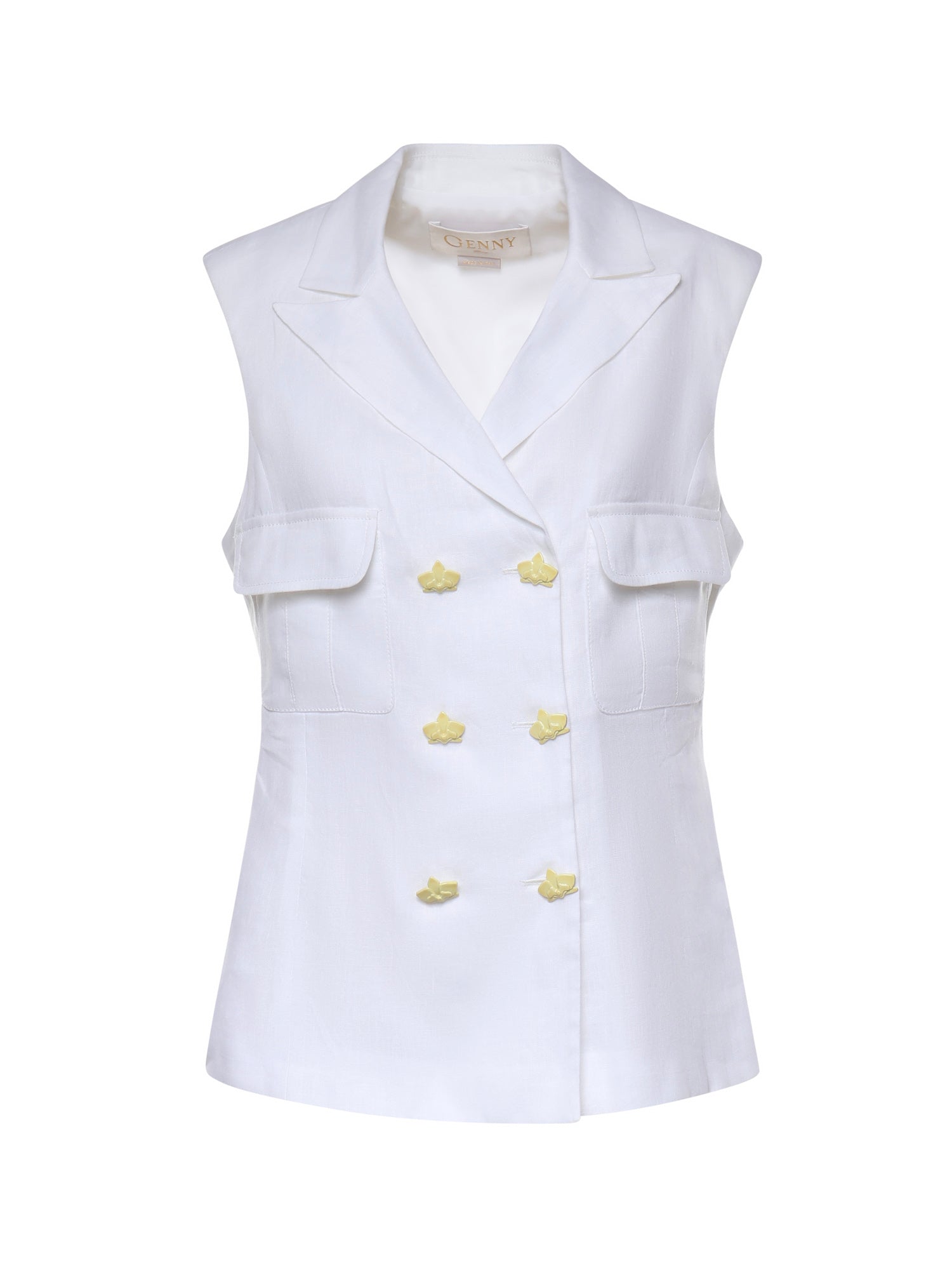 Gilet doppiopetto in lino 80AAP535 N0750003 GENNY 