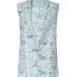 Gilet in lino con ricamo orchidea 80AAP544 NR015V67 GENNY 