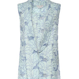 Gilet in lino con ricamo orchidea 80AAP544 NR015V67 GENNY 