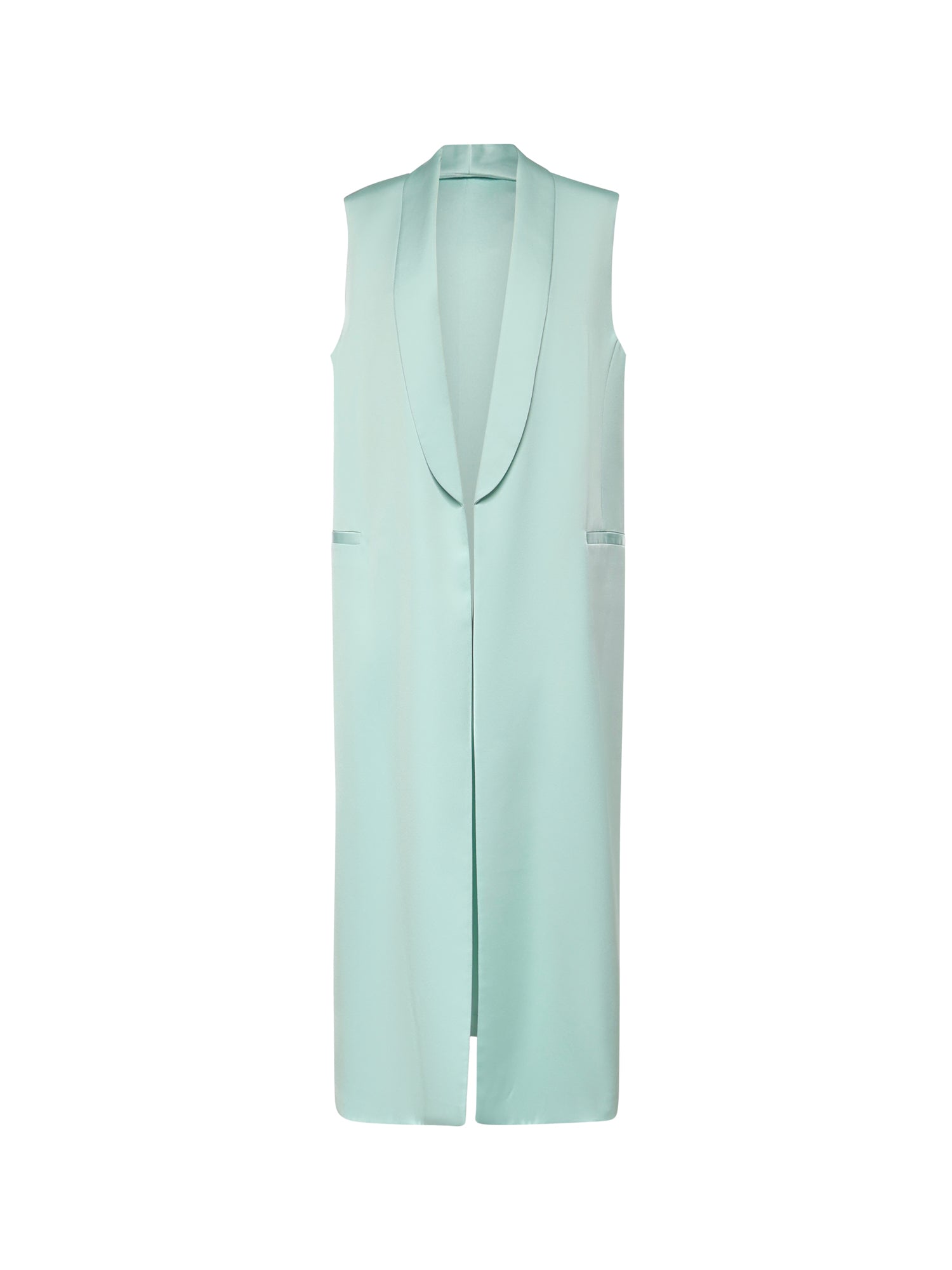 Gilet lungo in envers satin 80AAP547 N0707189 GENNY 
