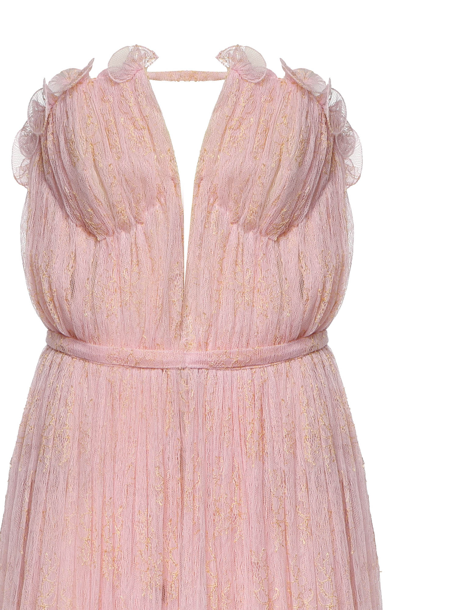 Abito in pizzo con ruches sullo scollo 80AJO490 N0789495 GENNY 