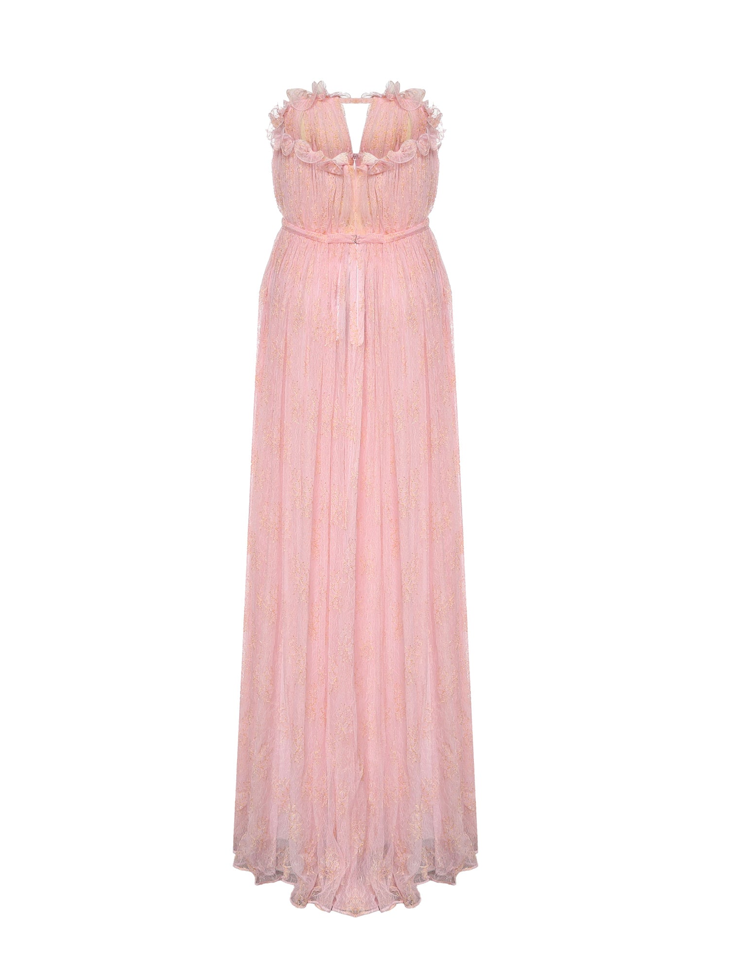 Abito in pizzo con ruches sullo scollo 80AJO490 N0789495 GENNY 