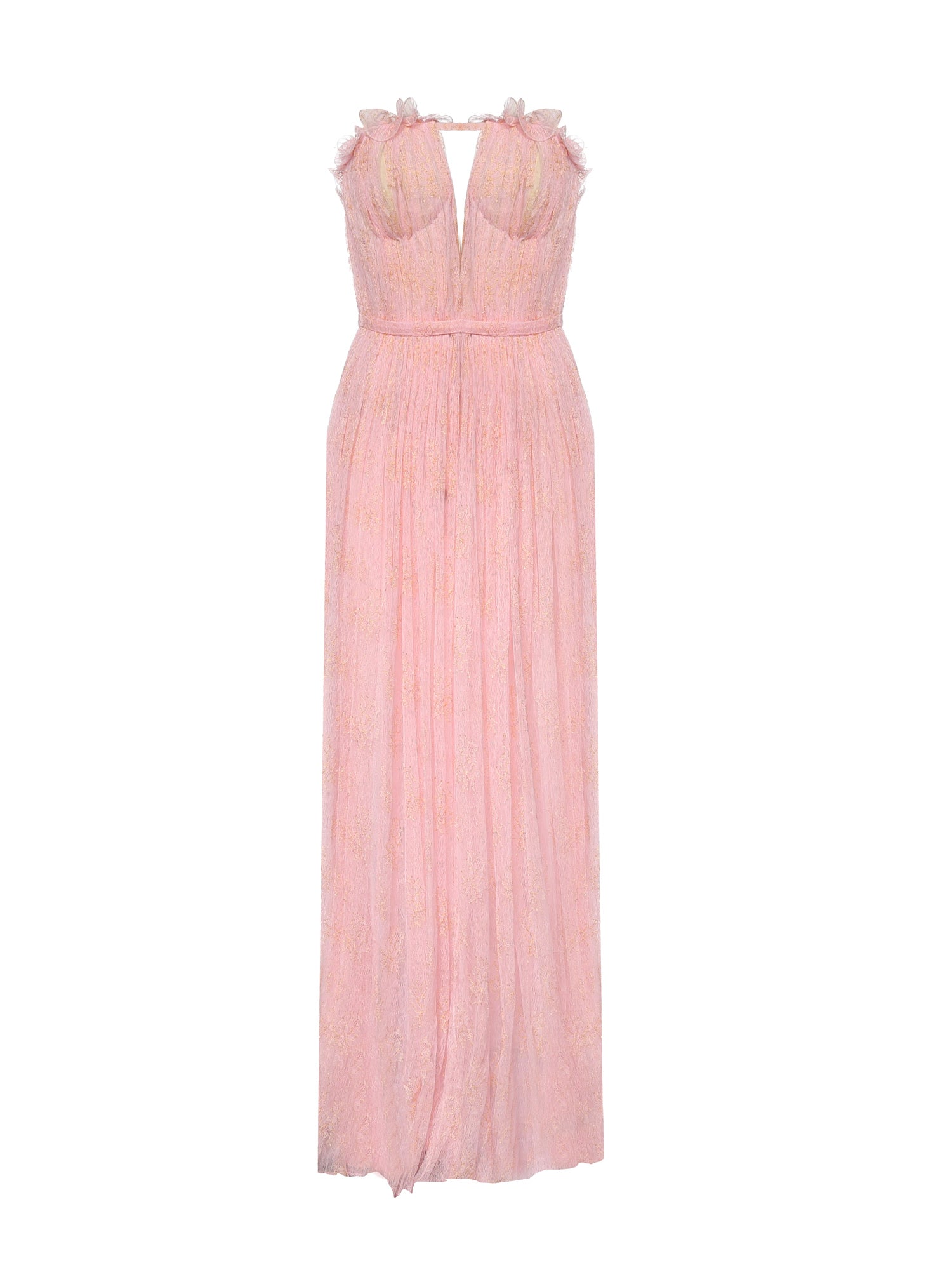 Abito in pizzo con ruches sullo scollo 80AJO490 N0789495 GENNY 