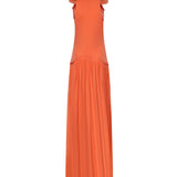 Abito lungo con scollo ricamato 80AJO497 J0300586 GENNY 