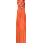 Abito lungo con scollo ricamato 80AJO497 J0300586 GENNY 