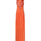 Abito lungo con scollo ricamato 80AJO497 J0300586 GENNY 