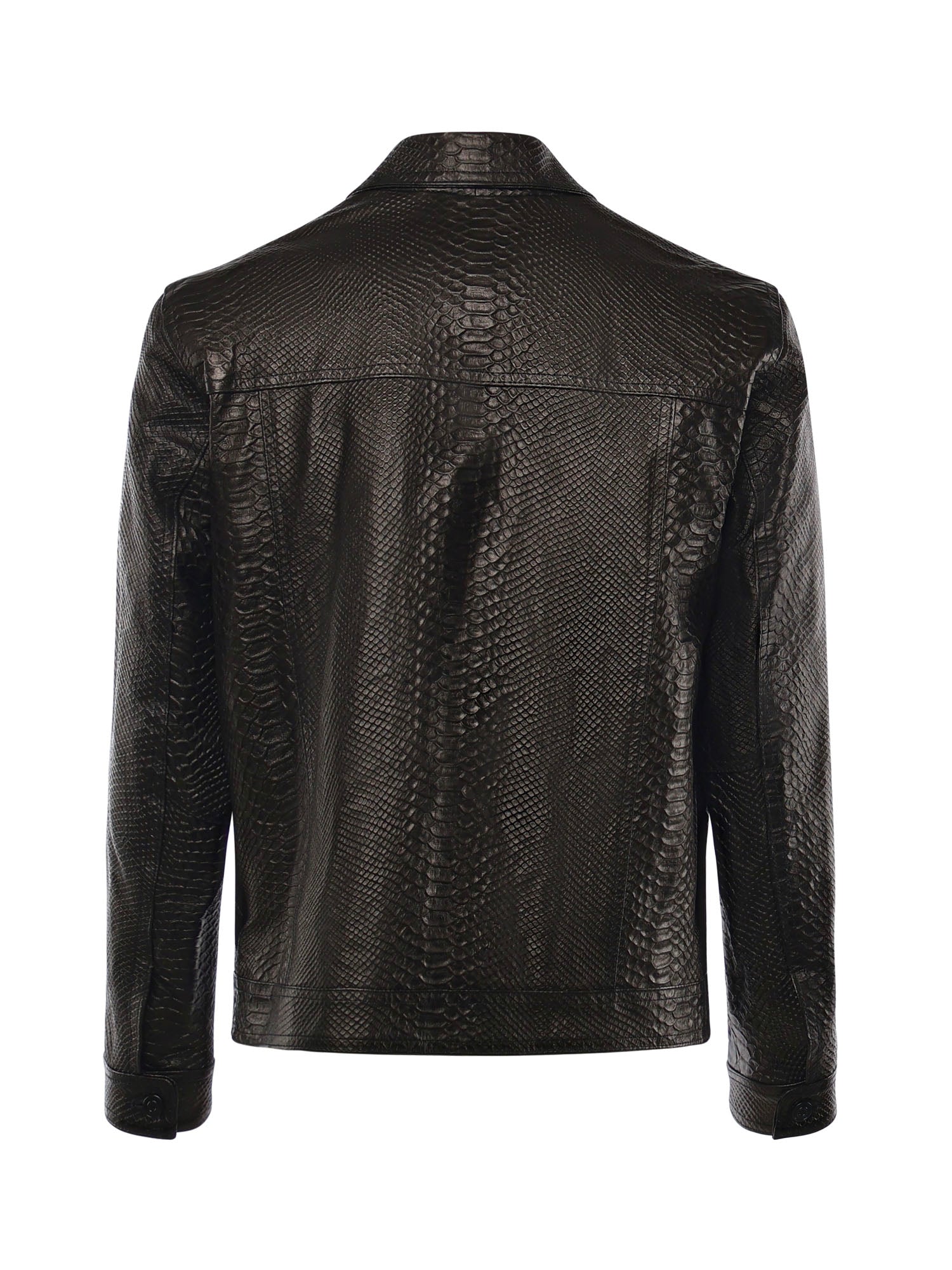 Giubbotto Julius in pelle<BR/> JULIUS CAESAR PITONENERO GIULIANO GALIANO 
