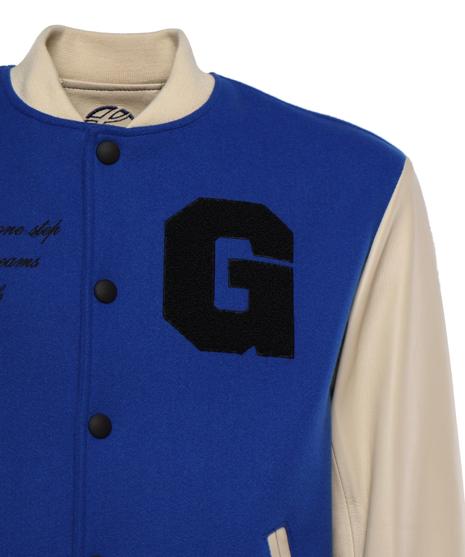 Bomber Varsity in nappa e tessuto VARSITY NAPPABLU GIULIANO GALIANO 