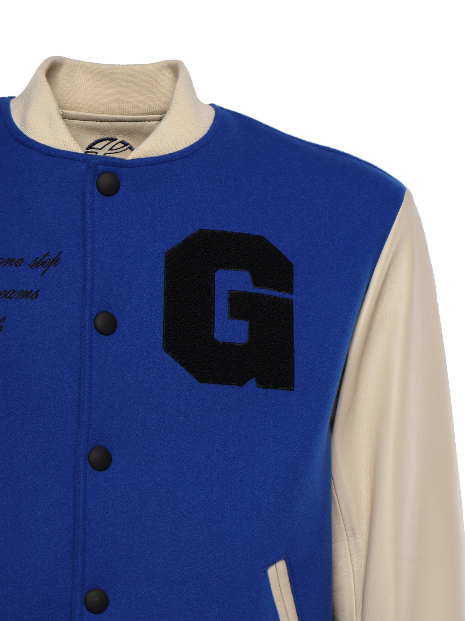 Bomber Varsity in nappa e tessuto VARSITY NAPPABLU GIULIANO GALIANO 