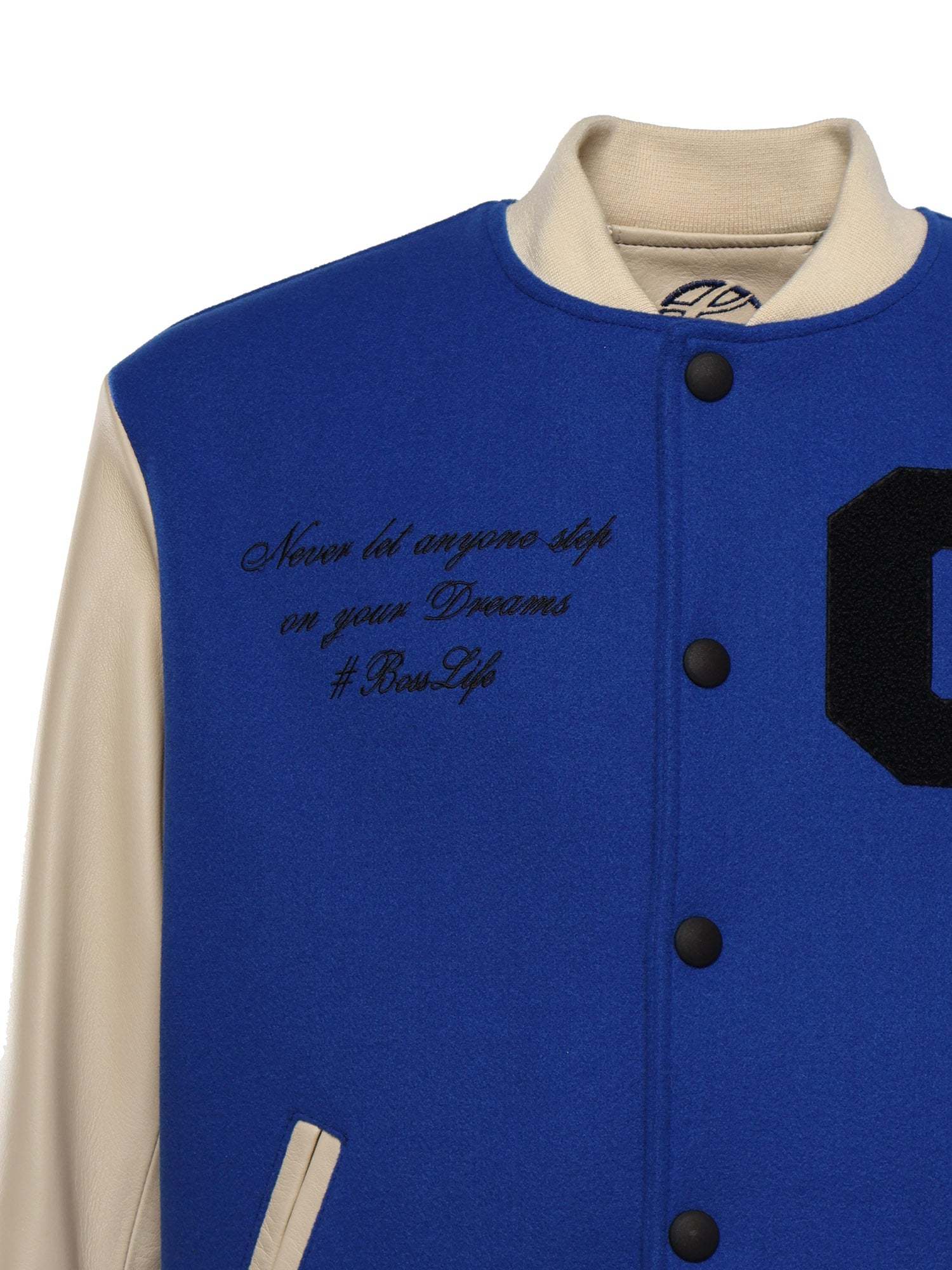 Bomber Varsity in nappa e tessuto VARSITY NAPPABLU GIULIANO GALIANO 