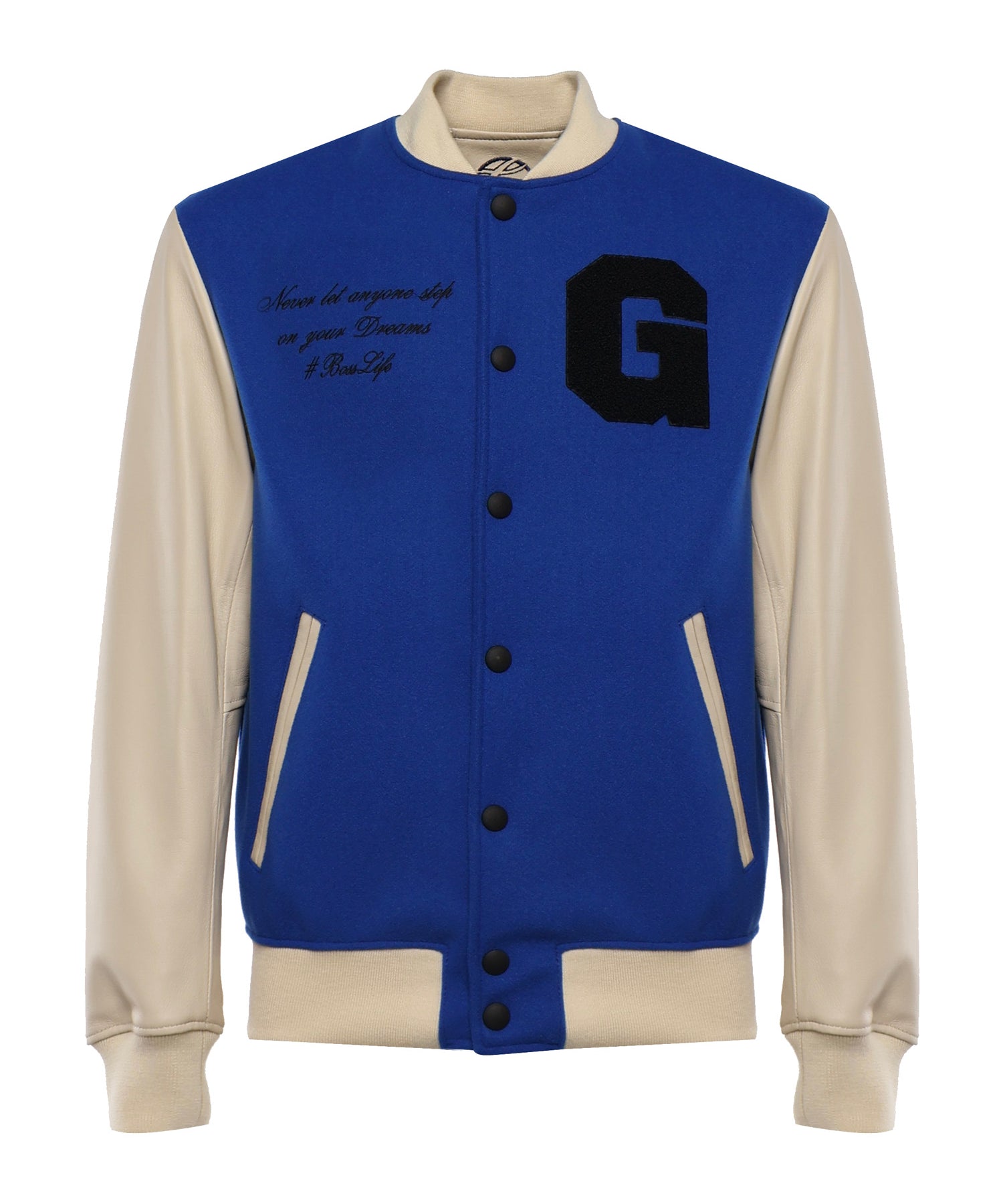 Bomber Varsity in nappa e tessuto VARSITY NAPPABLU GIULIANO GALIANO 