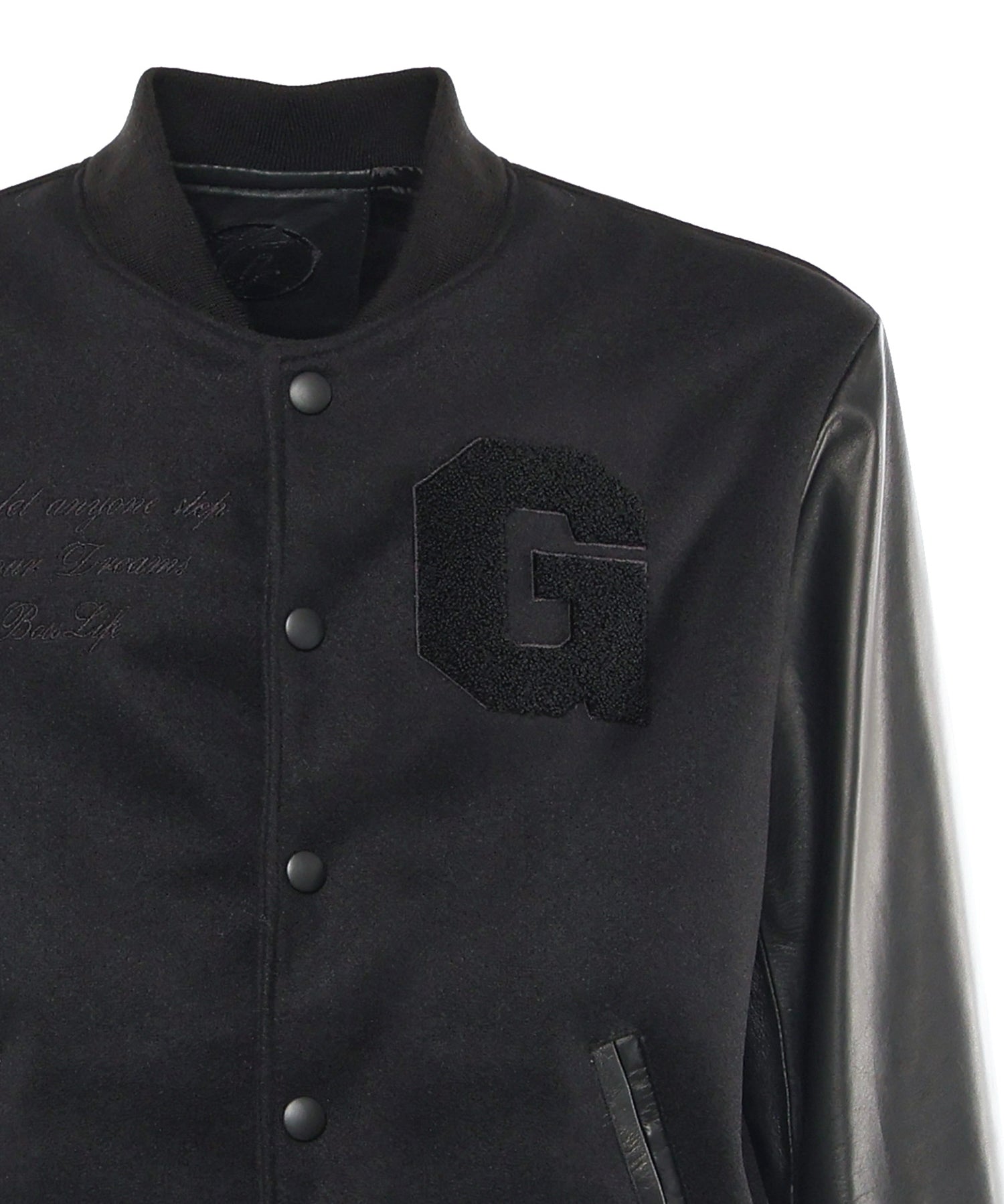 Bomber Varsity in nappa e tessuto VARSITY NAPPANERO GIULIANO GALIANO 