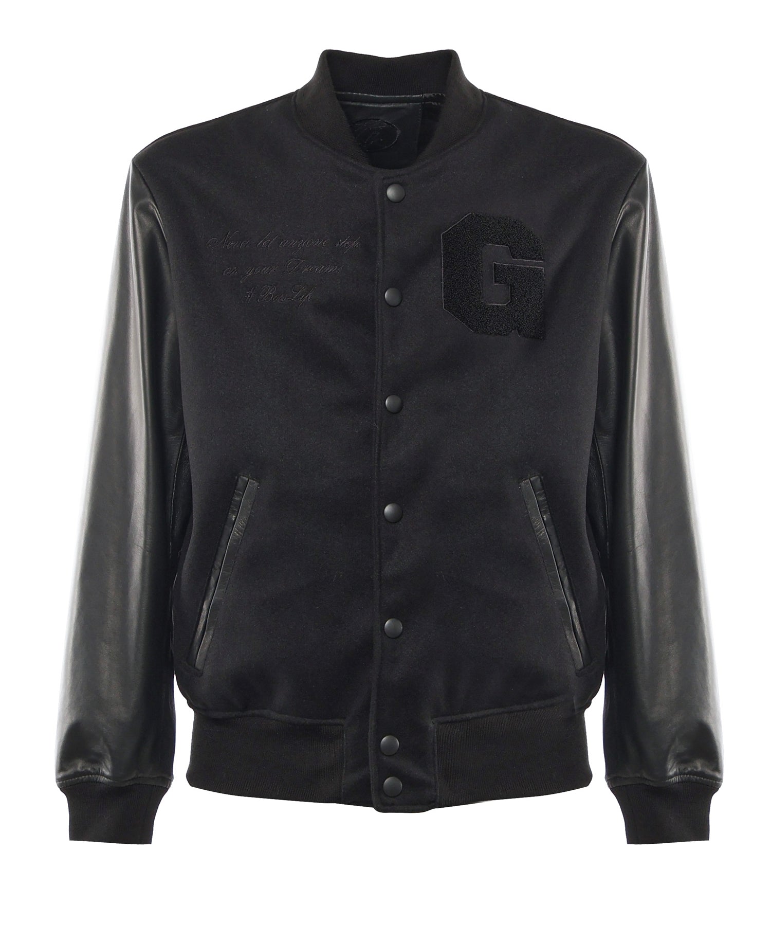 Bomber Varsity in nappa e tessuto VARSITY NAPPANERO GIULIANO GALIANO 