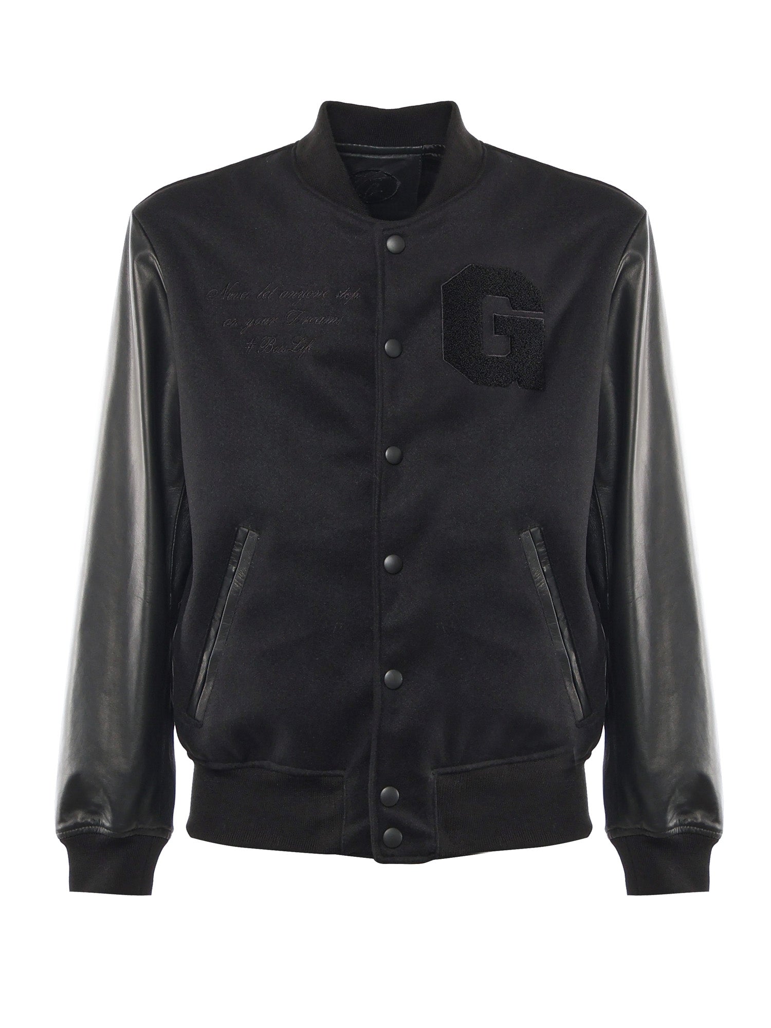 Bomber Varsity in nappa e tessuto VARSITY NAPPANERO GIULIANO GALIANO 