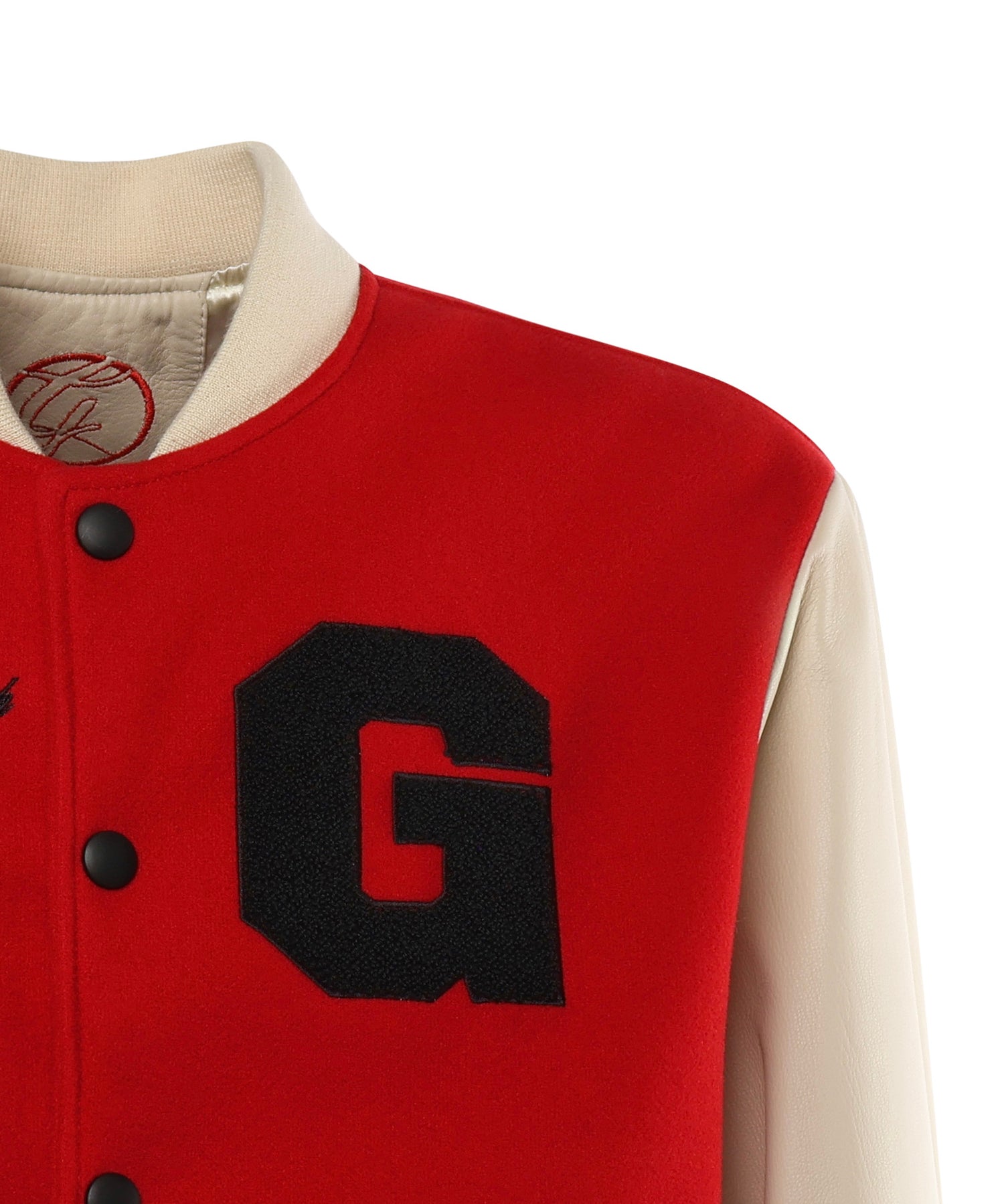 Bomber Varsity in nappa e tessuto VARSITY NAPPAROSSO GIULIANO GALIANO 