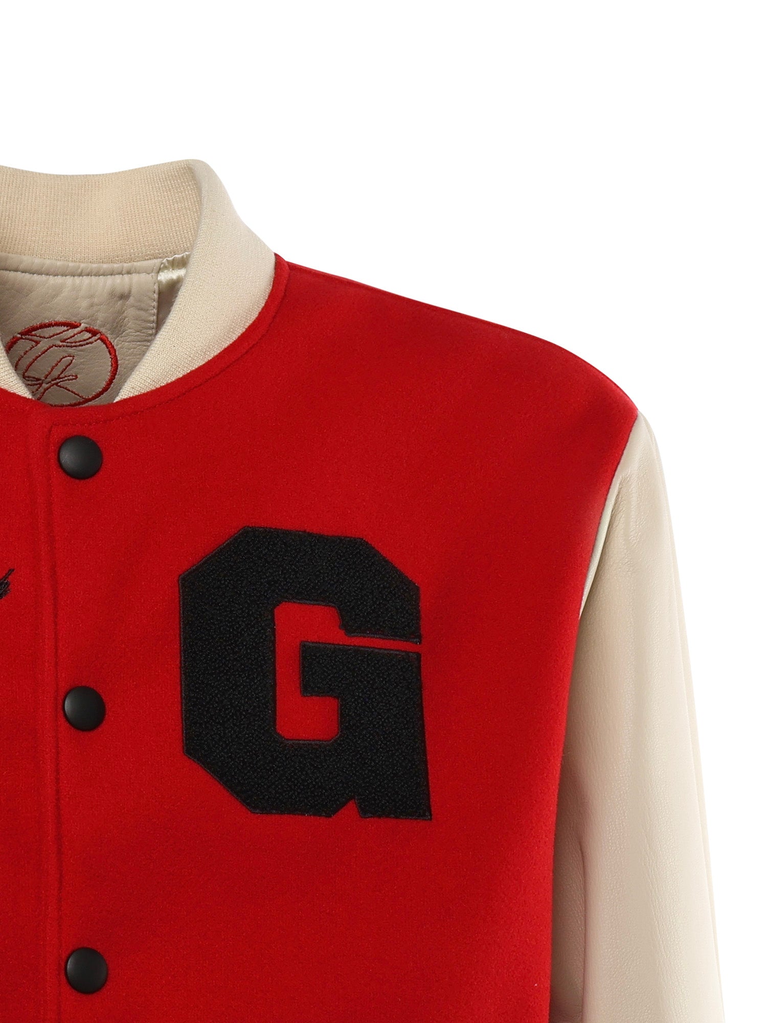 Bomber Varsity in nappa e tessuto VARSITY NAPPAROSSO GIULIANO GALIANO 
