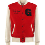 Bomber Varsity in nappa e tessuto VARSITY NAPPAROSSO GIULIANO GALIANO 