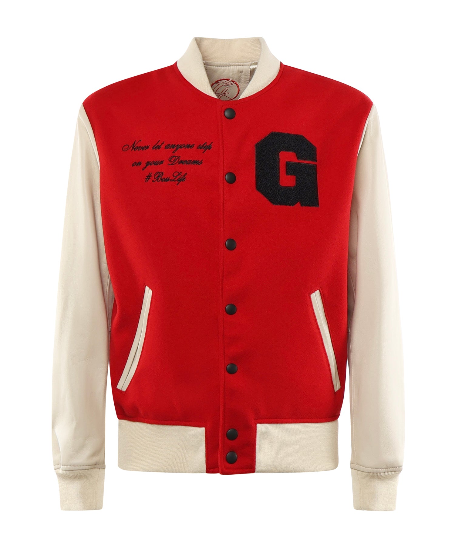 Bomber Varsity in nappa e tessuto VARSITY NAPPAROSSO GIULIANO GALIANO 