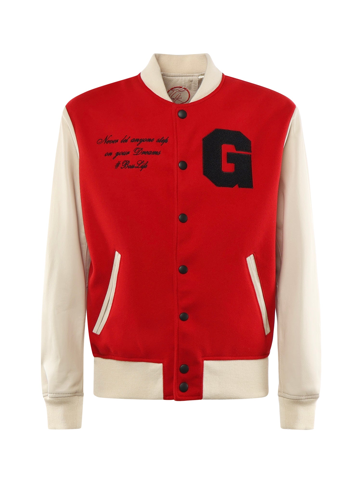 Bomber Varsity in nappa e tessuto VARSITY NAPPAROSSO GIULIANO GALIANO 