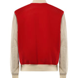 Bomber Varsity in nappa e tessuto VARSITY NAPPAROSSO GIULIANO GALIANO 
