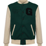 Bomber Varsity in nappa e tessuto VARSITY NAPPAVERDE GIULIANO GALIANO 