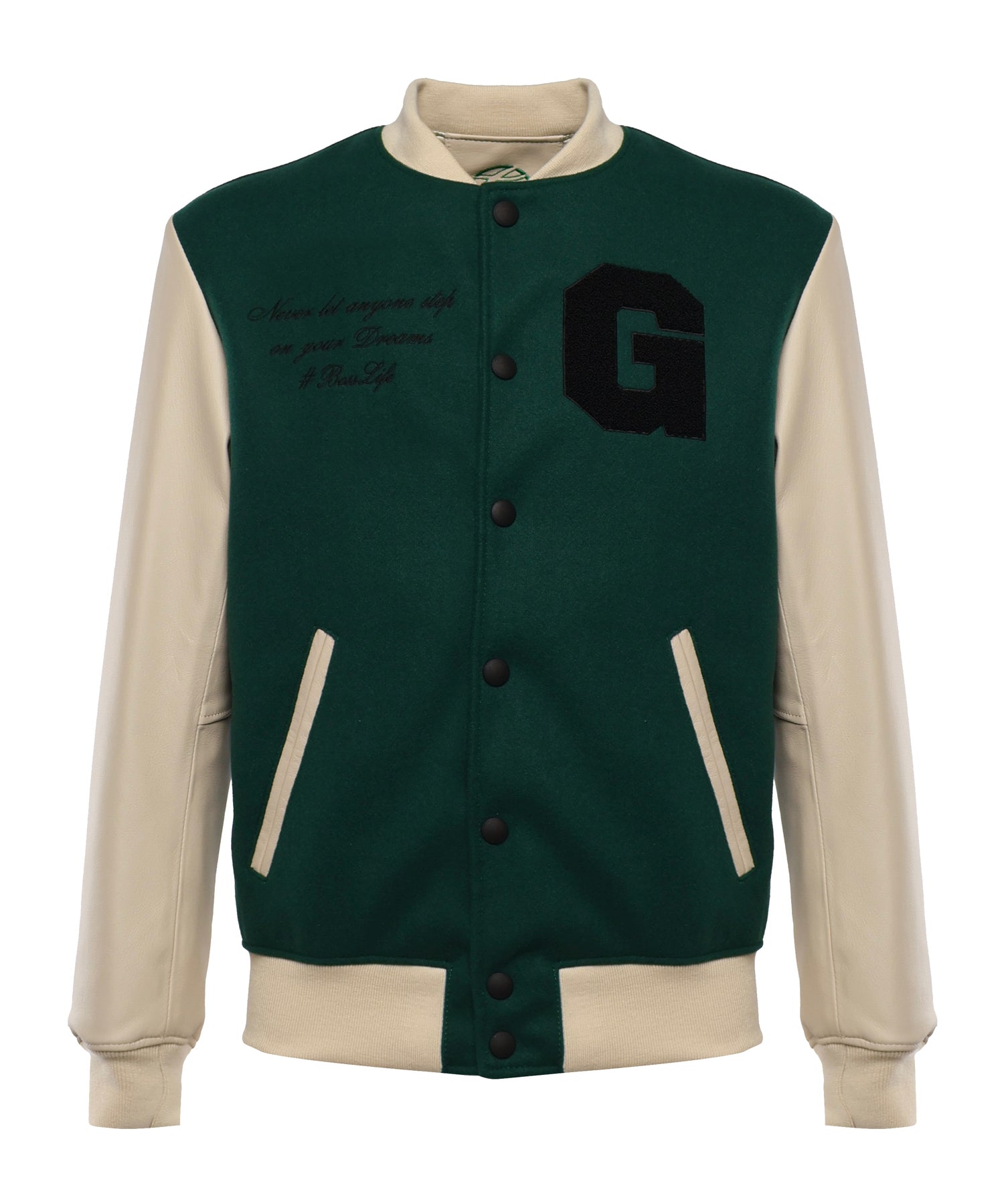 Bomber Varsity in nappa e tessuto VARSITY NAPPAVERDE GIULIANO GALIANO 