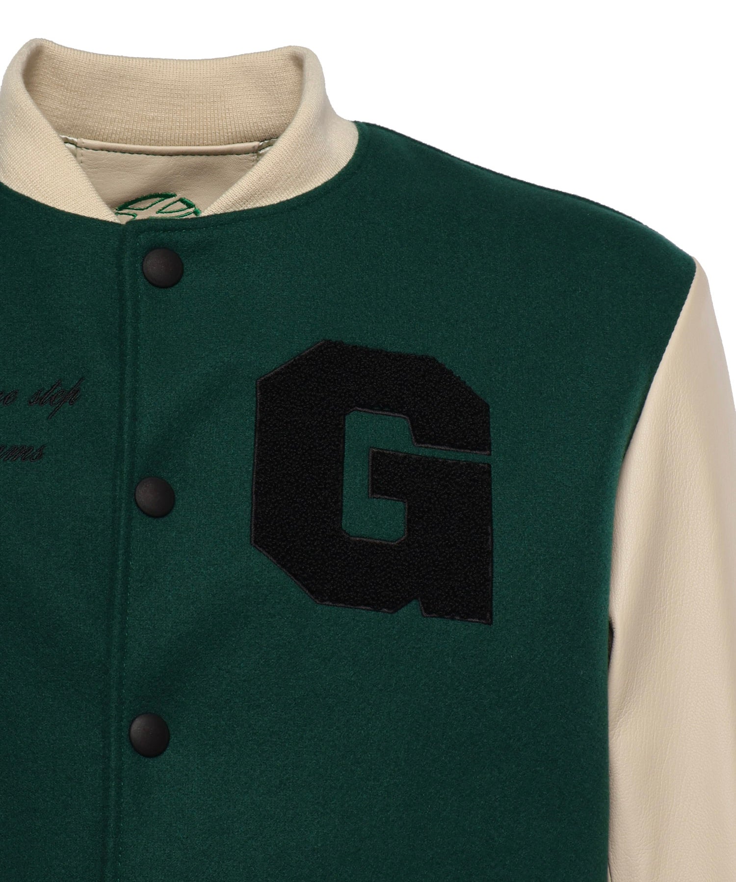 Bomber Varsity in nappa e tessuto VARSITY NAPPAVERDE GIULIANO GALIANO 