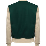 Bomber Varsity in nappa e tessuto VARSITY NAPPAVERDE GIULIANO GALIANO 