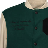 Bomber Varsity in nappa e tessuto VARSITY NAPPAVERDE GIULIANO GALIANO 
