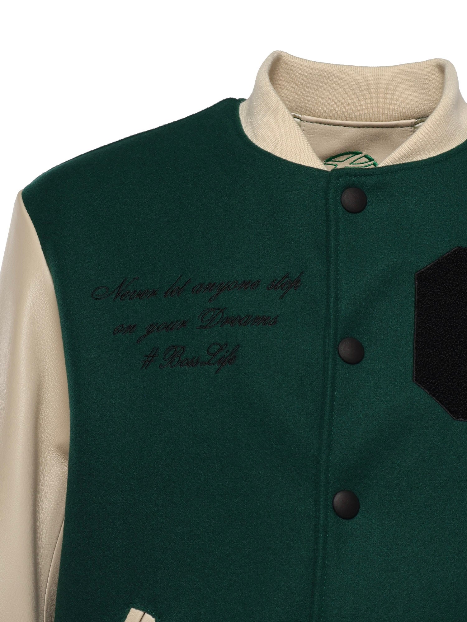Bomber Varsity in nappa e tessuto VARSITY NAPPAVERDE GIULIANO GALIANO 