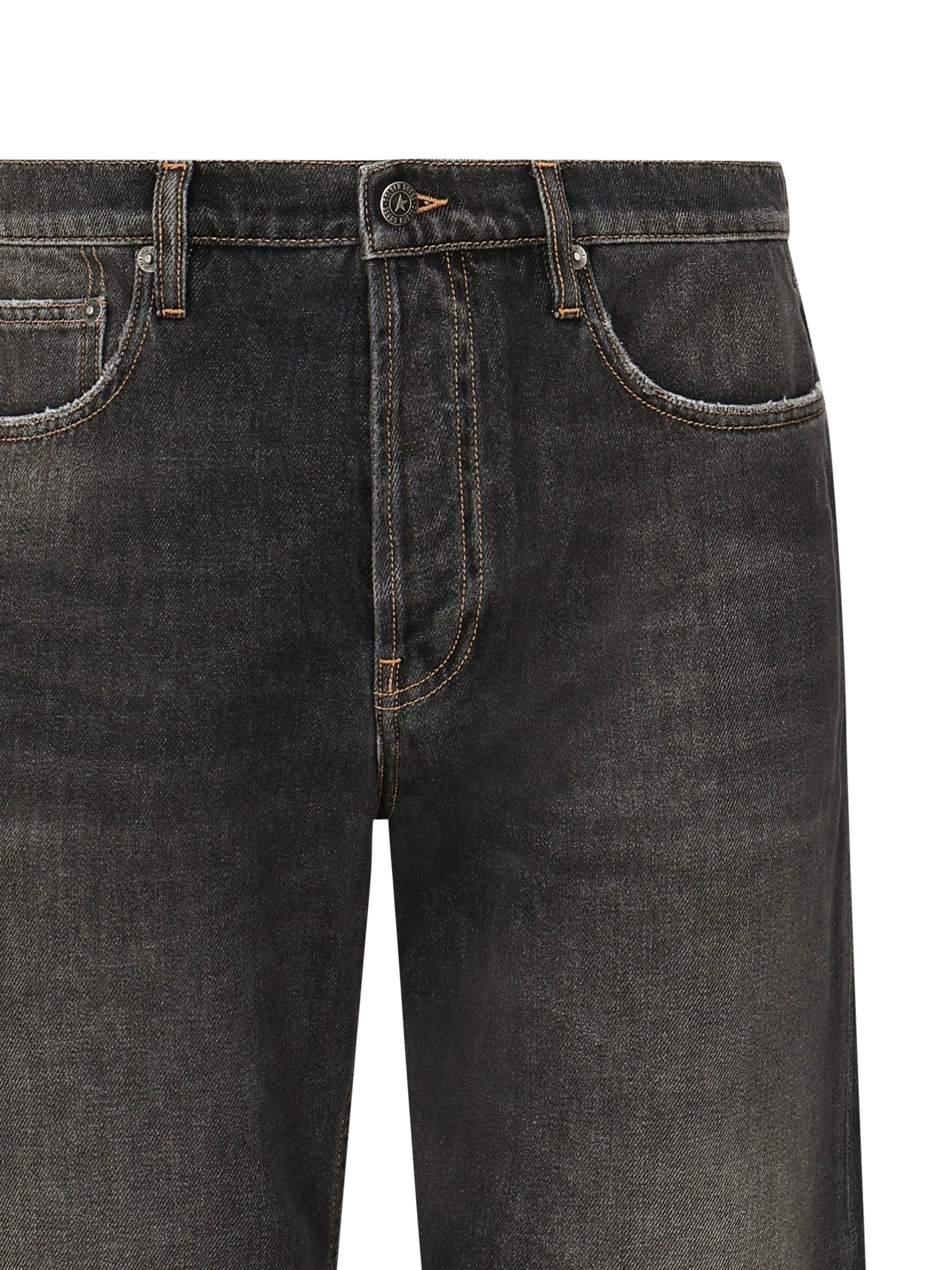 Jeans crop con applicazione posteriore logo GMP01186 P00099490100 GOLDEN GOOSE 