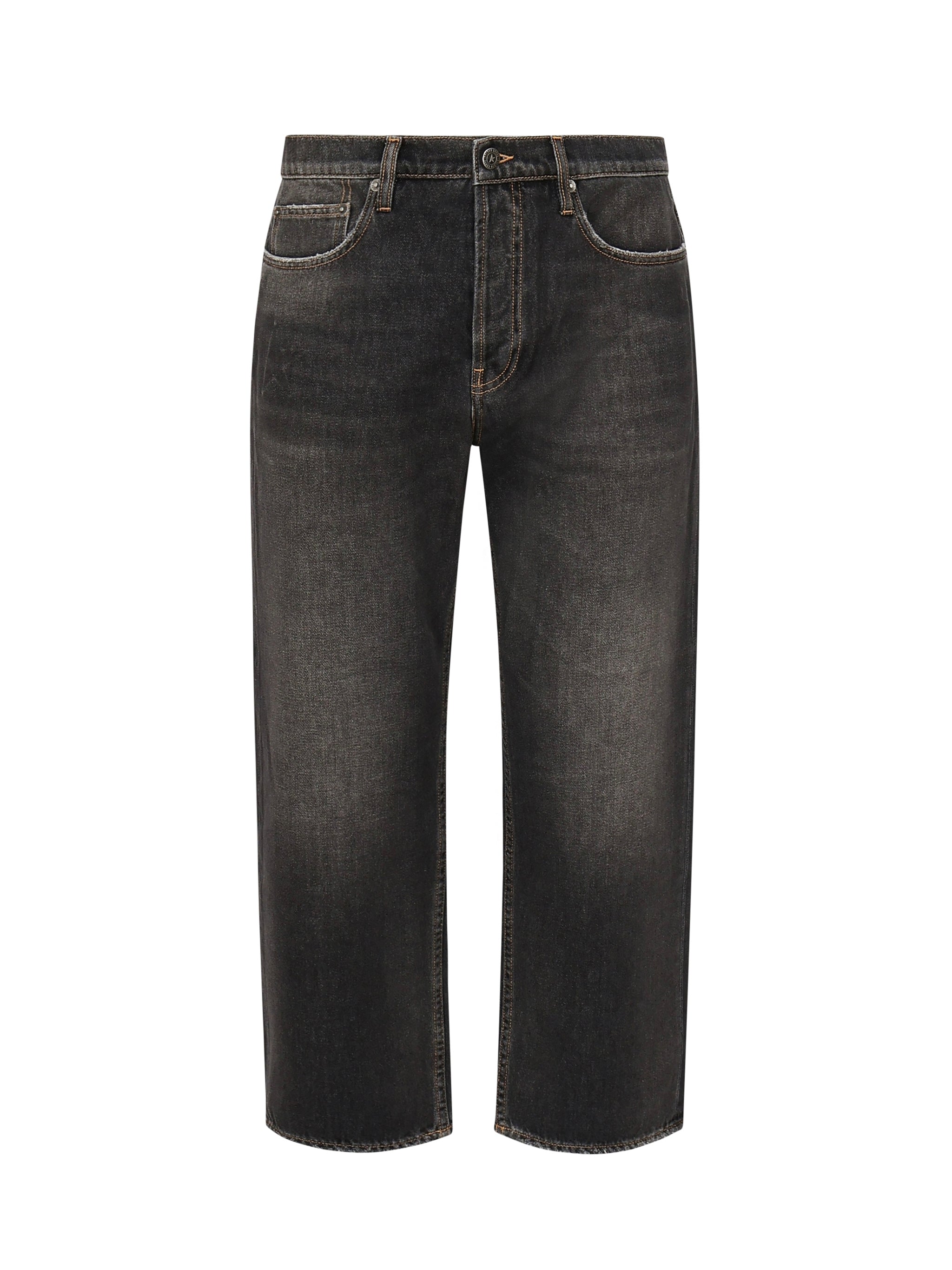Jeans crop con applicazione posteriore logo GMP01186 P00099490100 GOLDEN GOOSE 