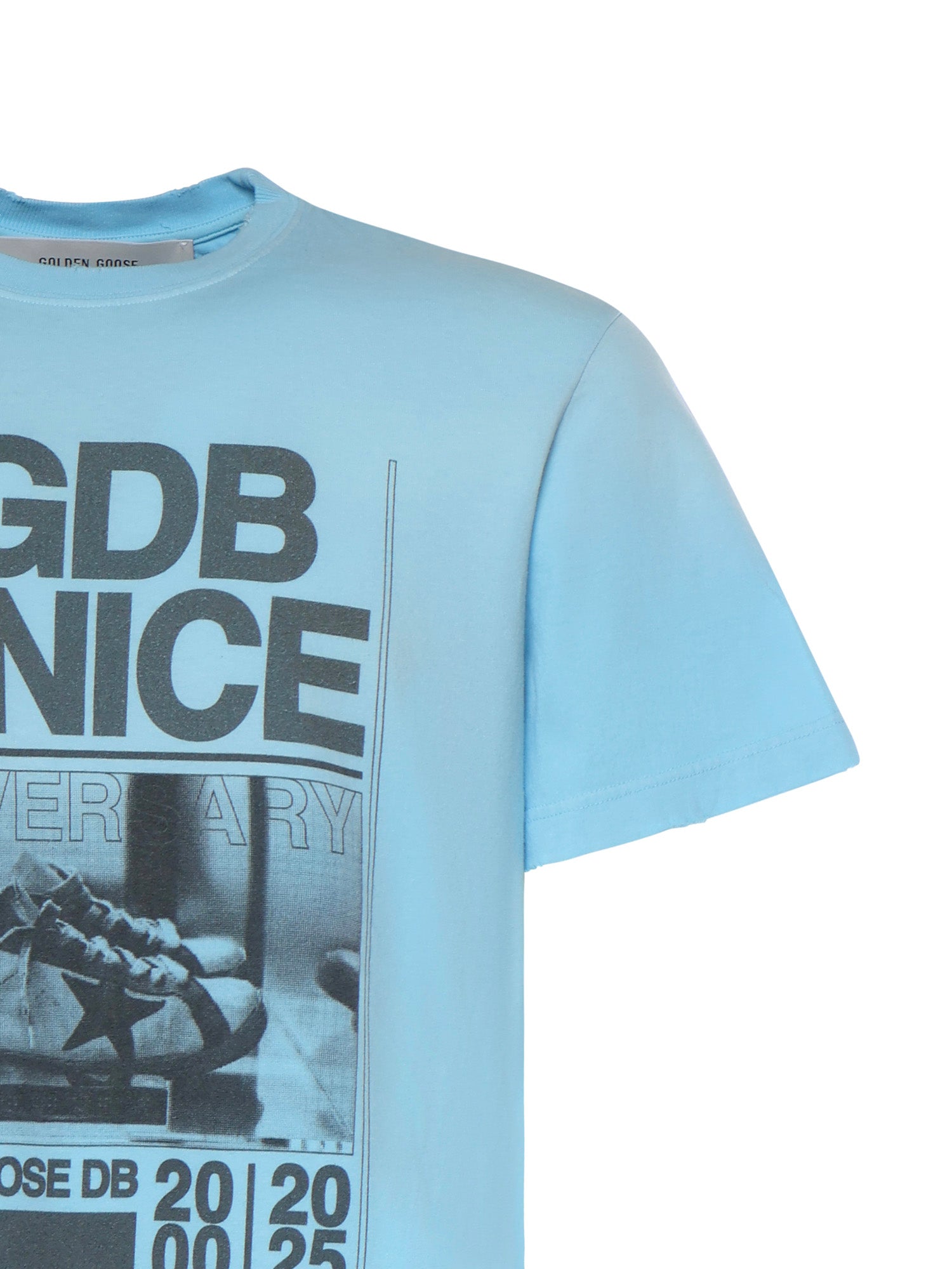 T-shirt in jersey di cotone con stampa GMP01220 P00236850977 GOLDEN GOOSE 