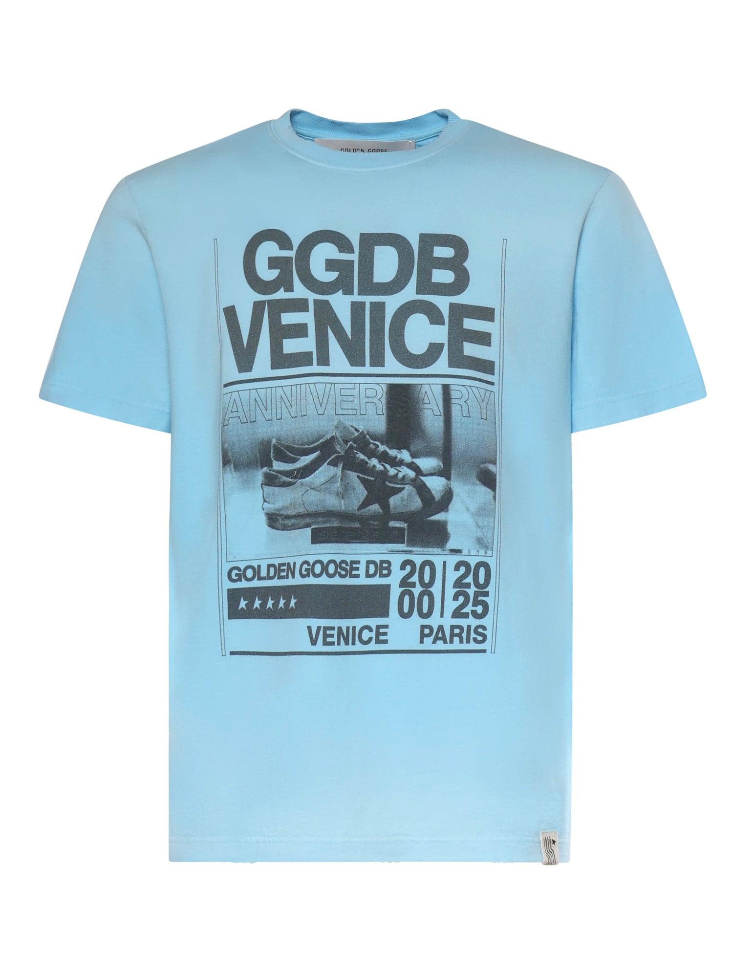 T-shirt in jersey di cotone con stampa GMP01220 P00236850977 GOLDEN GOOSE 