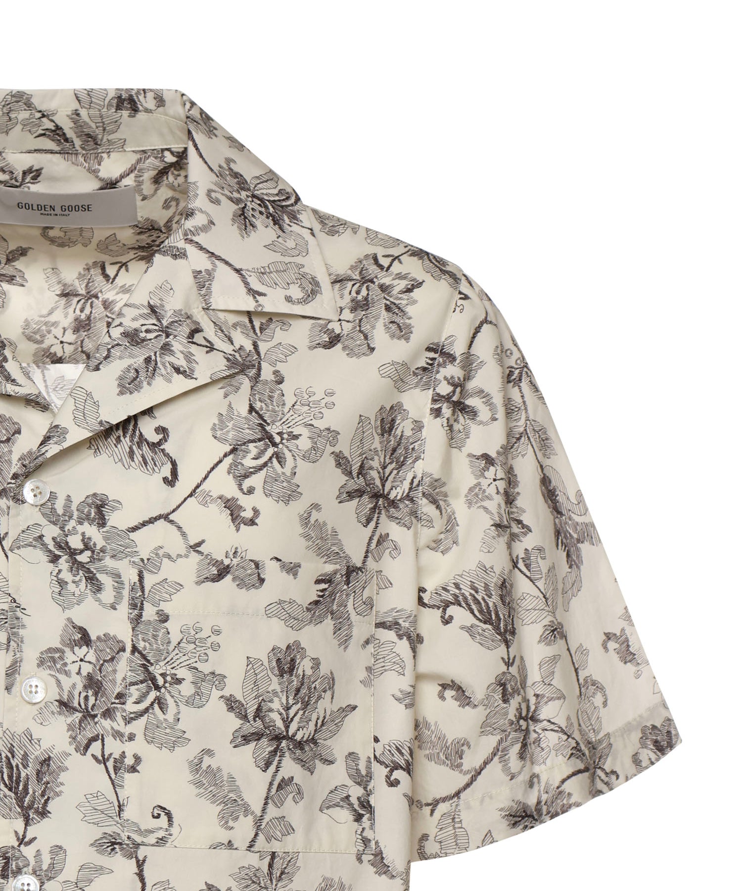 Camicia bowling in cotone con stampa GMP02655 P00233383259 GOLDEN GOOSE 