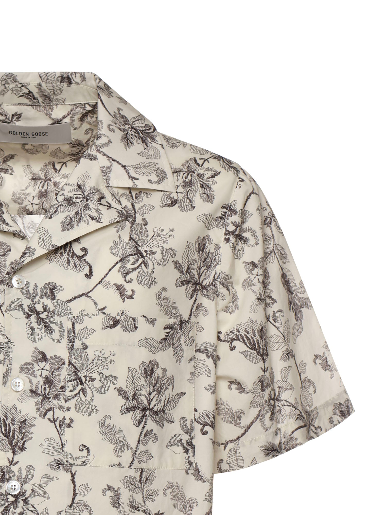 Camicia bowling in cotone con stampa GMP02655 P00233383259 GOLDEN GOOSE 