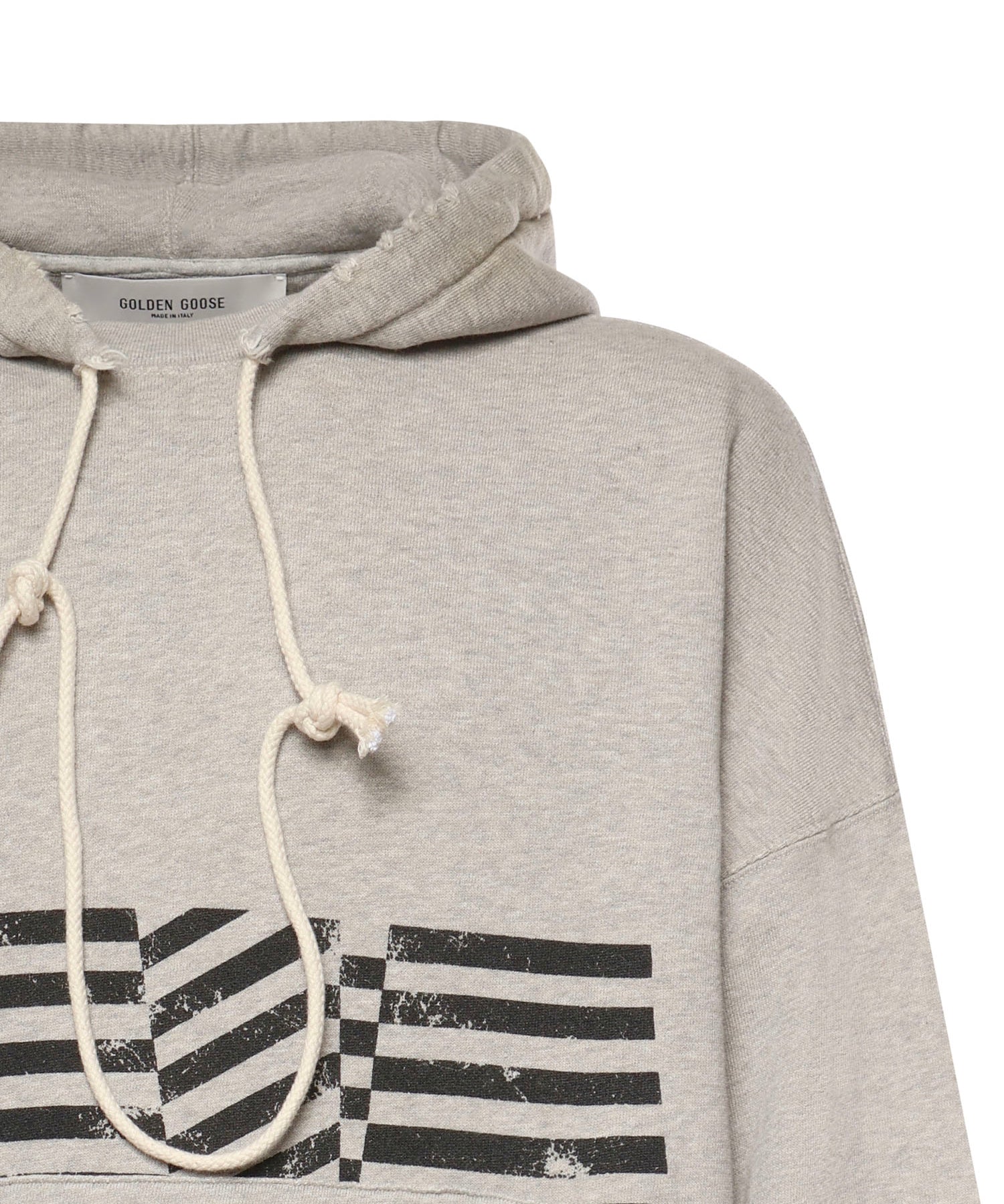 Felpa con cappuccio con stampa Flag vintage GUP02545 P00238160513 GOLDEN GOOSE 