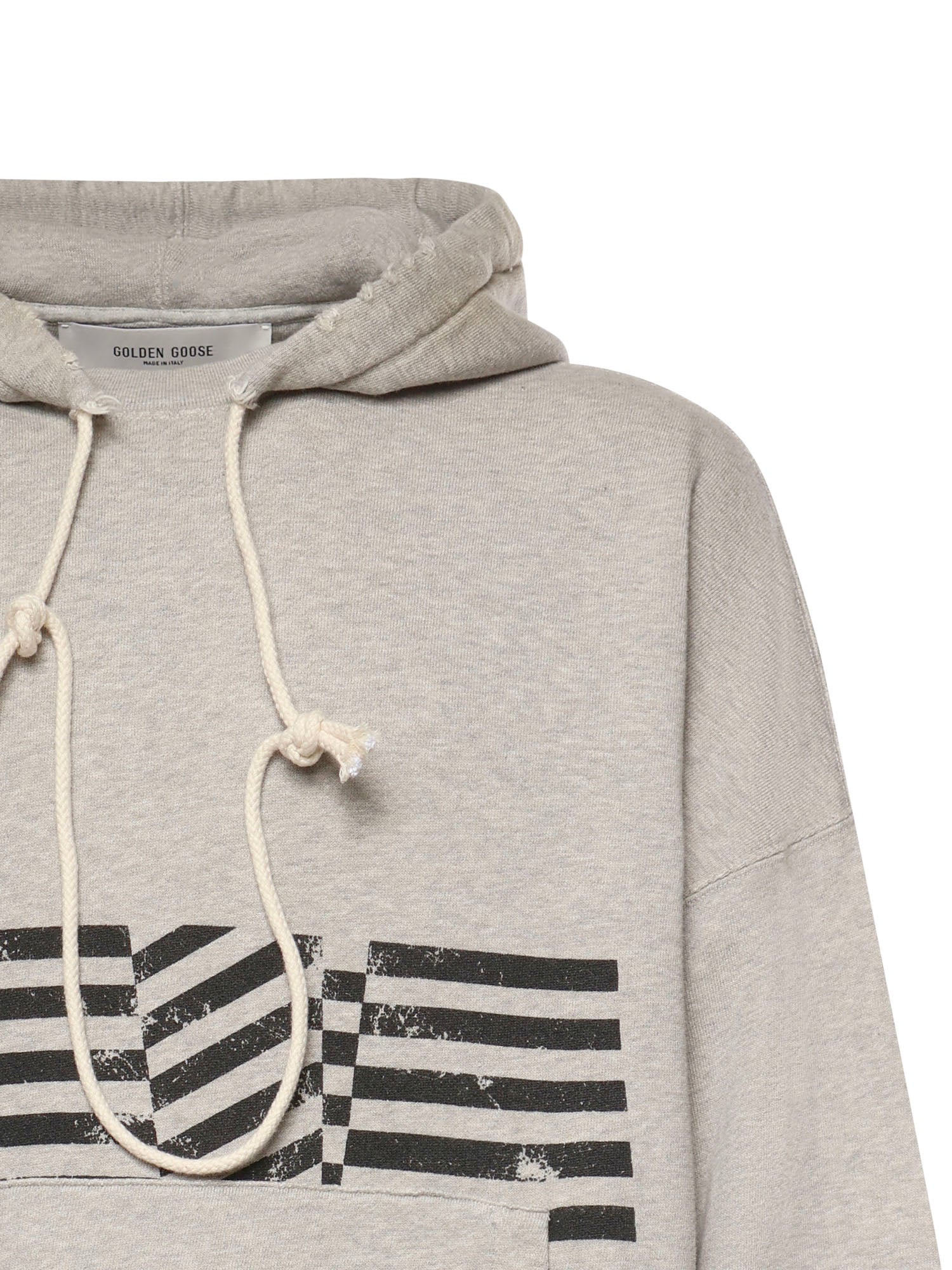 Felpa con cappuccio con stampa Flag vintage GUP02545 P00238160513 GOLDEN GOOSE 