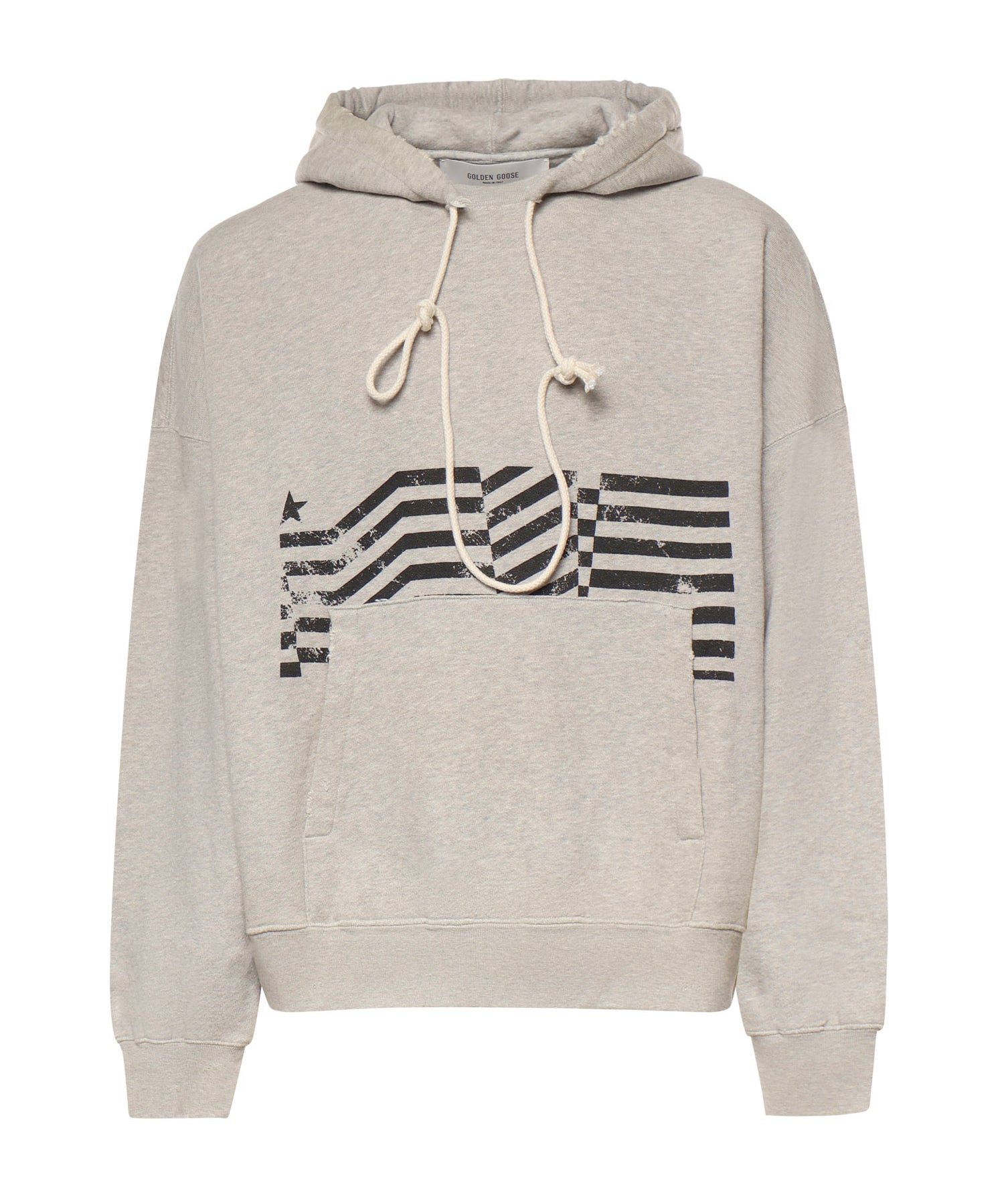 Felpa con cappuccio con stampa Flag vintage GUP02545 P00238160513 GOLDEN GOOSE 