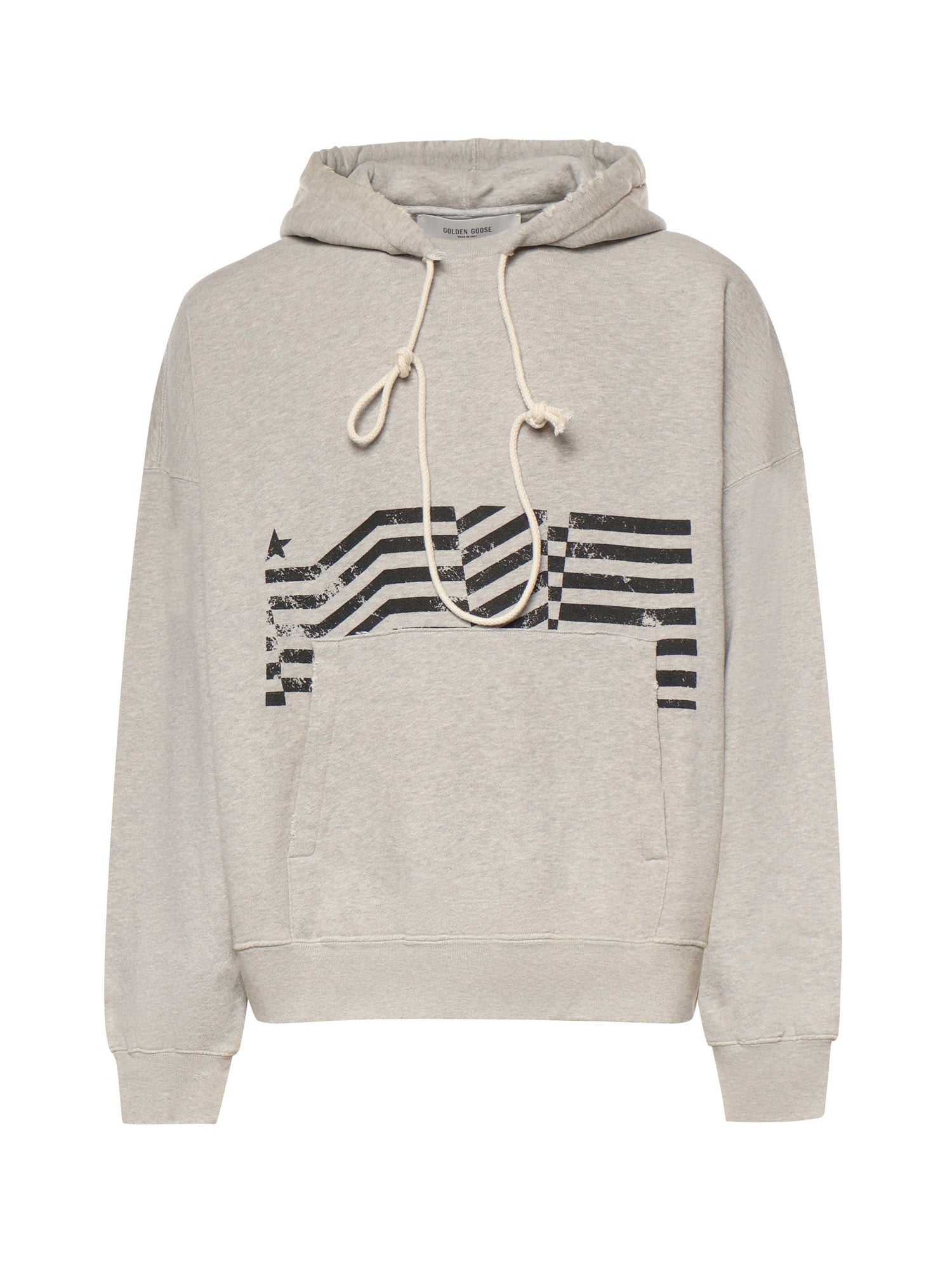 Felpa con cappuccio con stampa Flag vintage GUP02545 P00238160513 GOLDEN GOOSE 