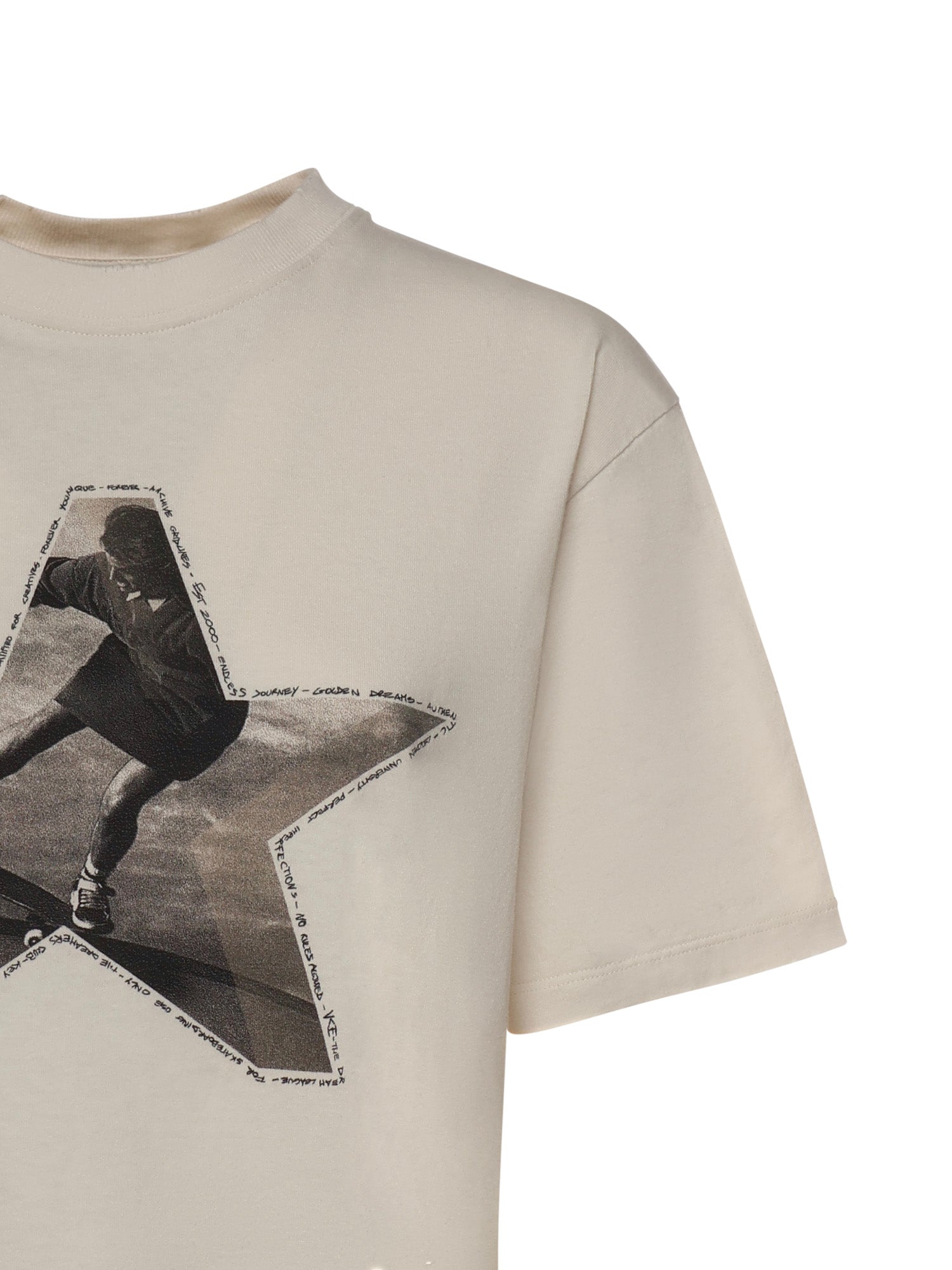 T-shirt con stampa in cotone GWP01874 P00237211560 GOLDEN GOOSE 