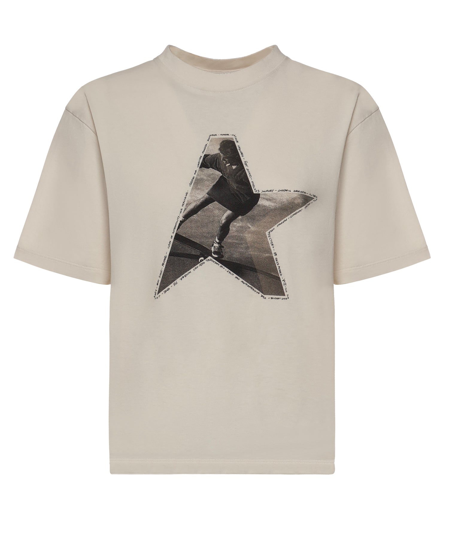T-shirt con stampa in cotone GWP01874 P00237211560 GOLDEN GOOSE 