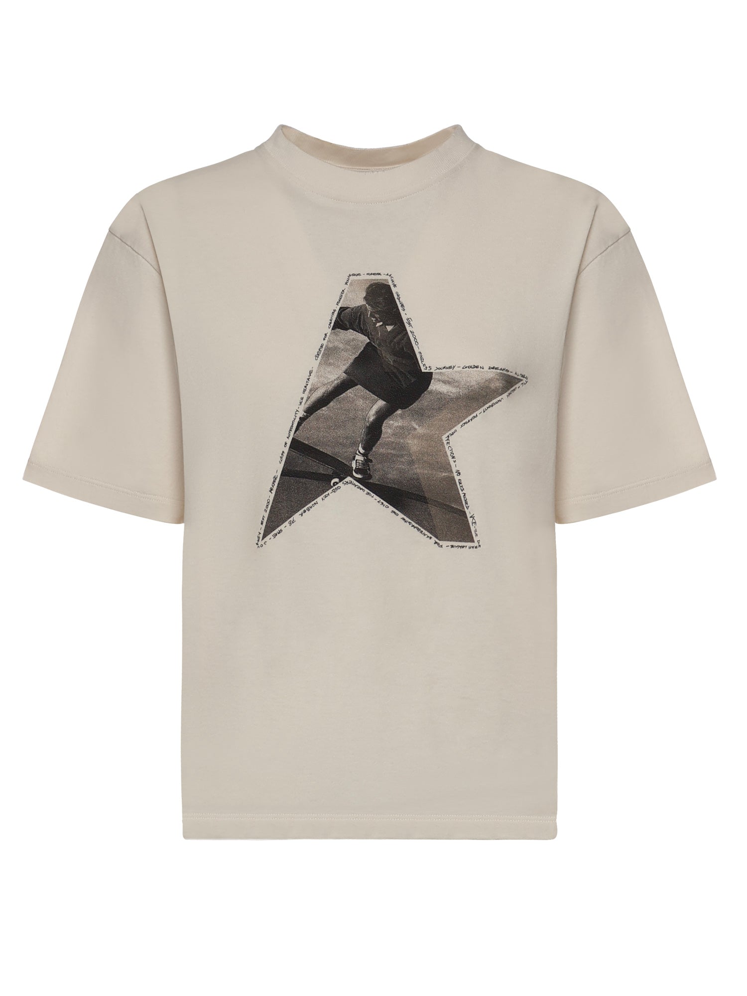 T-shirt con stampa in cotone GWP01874 P00237211560 GOLDEN GOOSE 
