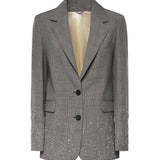 Giacca in principe di Galles con cristalli GWP02069 P00231760567 GOLDEN GOOSE 