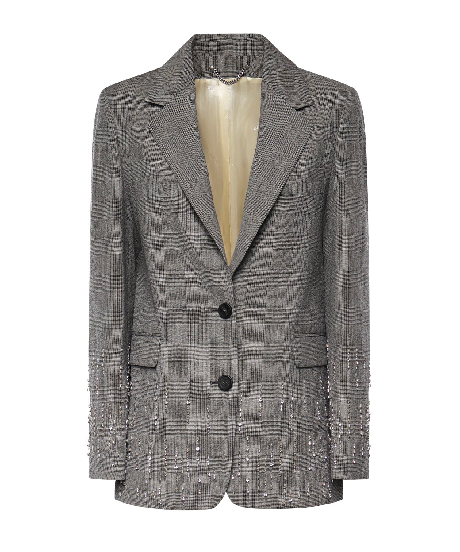 Giacca in principe di Galles con cristalli GWP02069 P00231760567 GOLDEN GOOSE 