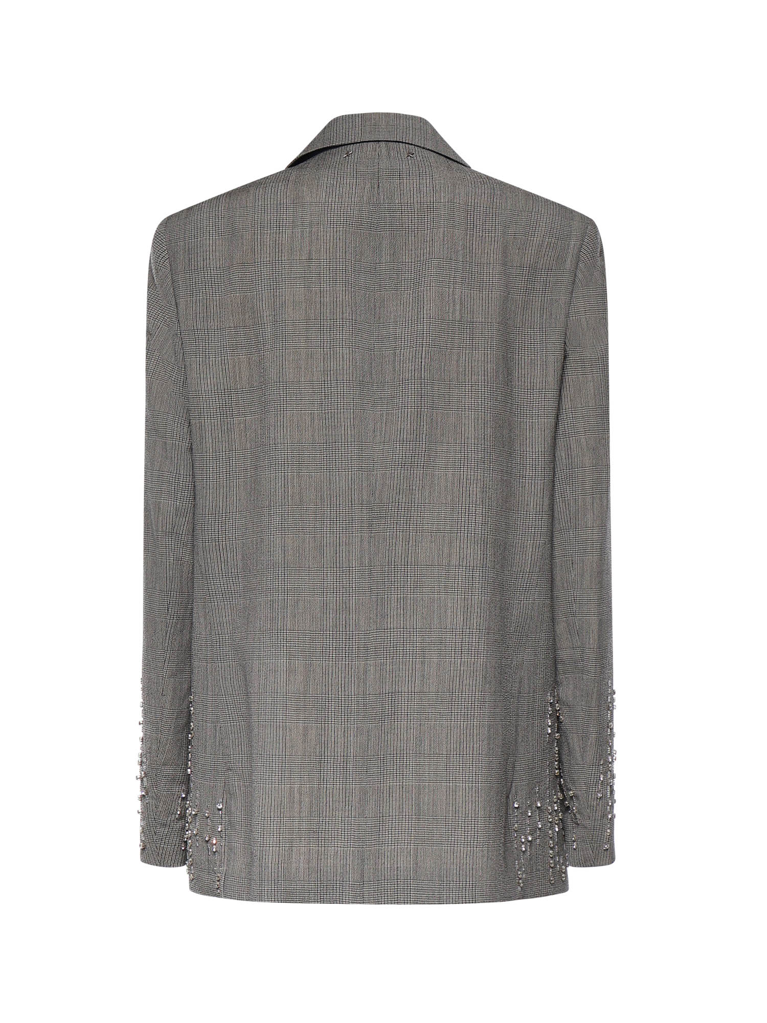 Giacca in principe di Galles con cristalli GWP02069 P00231760567 GOLDEN GOOSE 